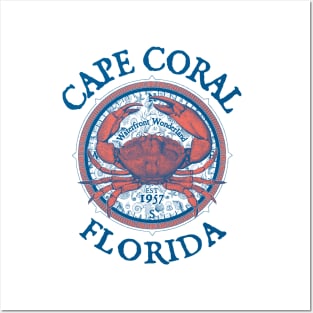 Cape Coral, Florida, Stone Crab on Windrose Posters and Art